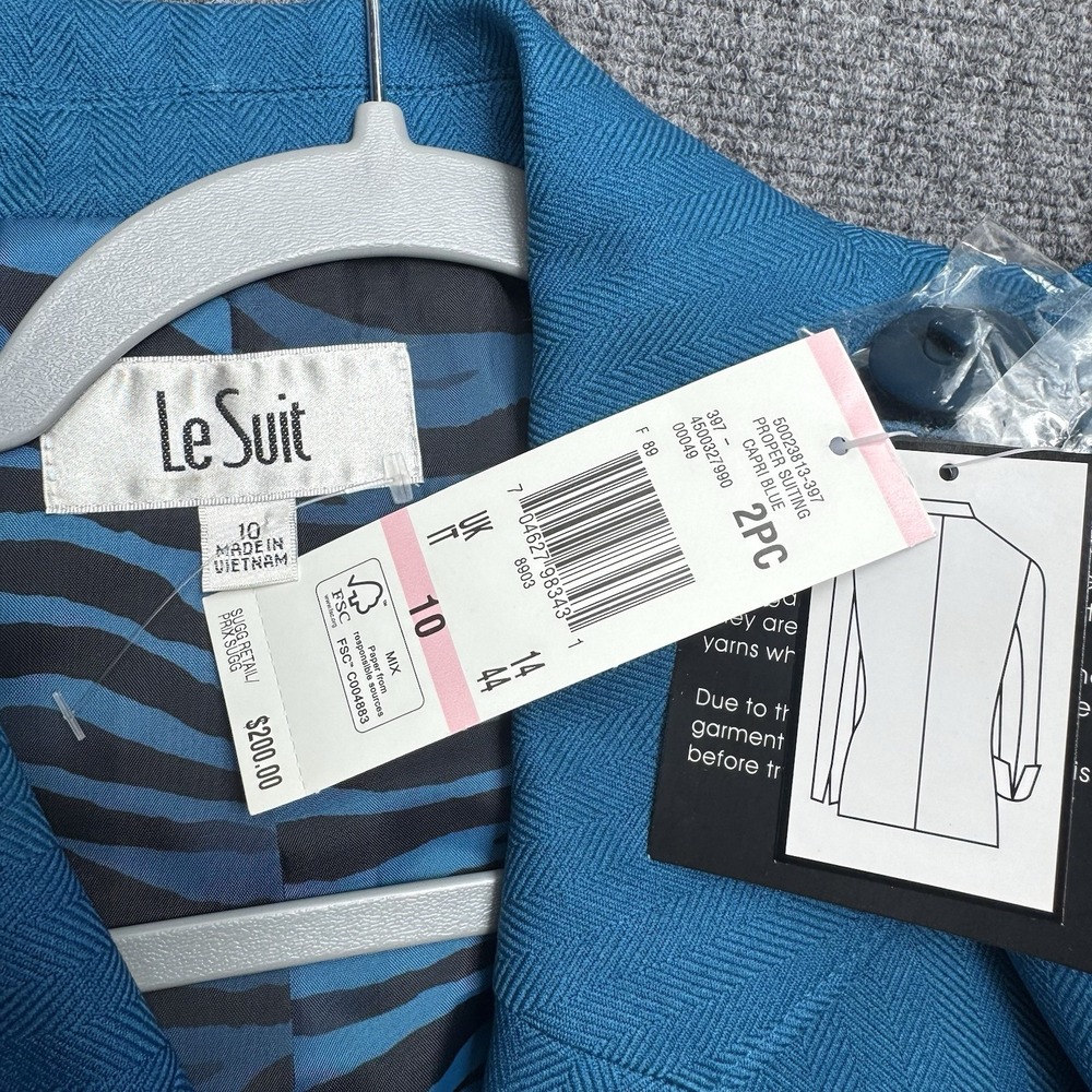 Le Suit 2 Pc Skirt Suit Womens Size 10 Blue Career NWT MSRP $200 - Picture 7 of 11